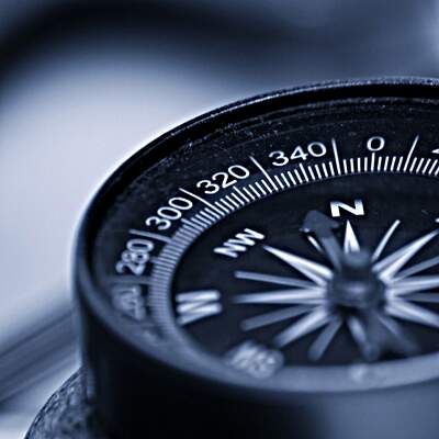 Closeup of a compass